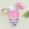 One opening Toddler Baby Girls Swimsuit Sleeveless Polka Dots Swimwear Two-Pieces Bathing Suit Bikini Set Beach Wear (Pink, 2-3 Years) view 4