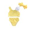 One opening Toddler Baby Girls Swimsuit Sleeveless Polka Dots Swimwear Two-Pieces Bathing Suit Bikini Set Beach Wear (Yellow, 9-12 Months) view 1