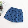 Linen Boys Girls Kids Shorts Dot Polka Toddler Waist Pocket Baby Elasticated Girls Black Shorts (Blue, 1-2 Years) view 3