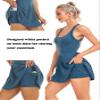 Womens Tennis Dress with Built in Shorts and Bra Workout Dress Golf Athletic Dress for Women Blue view 4