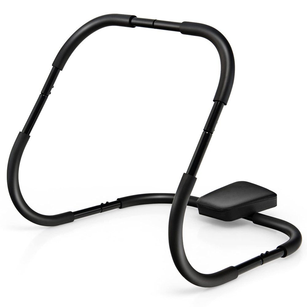 Goplus AB Fitness Crunch, Portable Abdominal Machine Workout Exerciser for Core Strength, Muscle Training, Sit Up AB Trainer for Home, Office, Gym (Black)