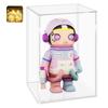 LANSCOERY Acrylic Display Case, 8x8x10 in, Upgraded Thickened UV-Resistant Showcase, 98% Clarity Dustproof Box with Glossy White Base for Action Figures, LEGO & Models, Includes Scraper & LED Light view 1