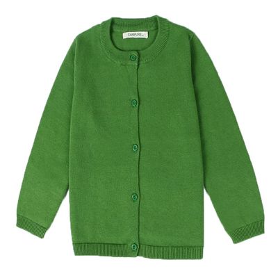 Ncycullo Baby Girls Long Sleeve Cardigan Little Girl Button Sweater Crew Neck Cardigans Sweater 121 Green 4-5Y