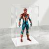 LANSCOERY Acrylic Display Case, 4.7x4.7x7 in, Upgraded Thickened UV-Resistant Showcase, 98% Clarity Dustproof Box with Glossy White Base for Action Figures, LEGO & Models, Scraper & LED Light view 1