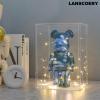 LANSCOERY Acrylic Display Case, 4.7x4.7x7 in, Upgraded Thickened UV-Resistant Showcase, 98% Clarity Dustproof Box with Glossy White Base for Action Figures, LEGO & Models, Scraper & LED Light view 3