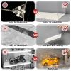 LANSCOERY Acrylic Display Case, 4.7x4.7x7 in, Upgraded Thickened UV-Resistant Showcase, 98% Clarity Dustproof Box with Glossy White Base for Action Figures, LEGO & Models, Scraper & LED Light view 4