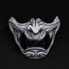 Kikadeen Half Face Samurai Mask Oni Mempo Japanese Ronin Demon Noh for Airsoft Paintball BB Gun Motorcycle White Joker KKD KK32 view 1