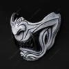 Kikadeen Half Face Samurai Mask Oni Mempo Japanese Ronin Demon Noh for Airsoft Paintball BB Gun Motorcycle White Joker KKD KK32 view 2