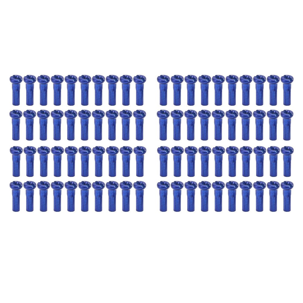 VBESTLIFE Bike Spoke Nipples 14G Iron Spoke Nuts for Bicycle Wheel Building and Repair Replacement Parts 80 Pack for Mountain Road Folding Bikes (Blue)