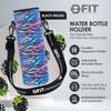 32 oz Glass Water Bottle with Straw Lid, Time Marker, Sleeve, Extra Lid & Water Bottle Holder with Strap - Motivational, Wide Mouth, Large 1L Glass Drinking Bottle (Black Sleeve, Black Waves Carrier) view 3