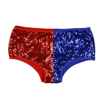 DC Comics Harley Quinn Costume Womens Suicide Squad Sequin Underwear (X-Large) Multicolored