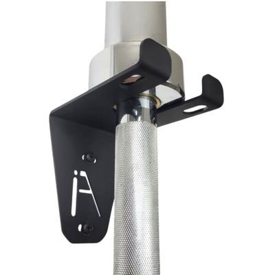 IRON AMERICAN Alpha Single Barbell Gym Wall Storage - Barbell Wall Mount Rack, Barbell Hanger 4.5 x 3.3 x 4 Inches - Holds Any Standard Olympic Barbell Hardware Included (Alpha Single Barbell)