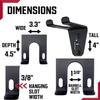 IRON AMERICAN Alpha Single Barbell Gym Wall Storage - Barbell Wall Mount Rack, Barbell Hanger 4.5 x 3.3 x 4 Inches - Holds Any Standard Olympic Barbell Hardware Included (Alpha Single Barbell) view 2