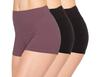 ALWAYS Women Boyshort Underwear Panties - Soft Stretch Boxer Brief Yoga Shorts 3 Pack Black Vintage Violet X Large view 1