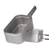 ATiAP Titanium Bento Lunch Box Set Mess Kit with Lid Handle Bag 1200ML 800ML with Airtight Lid Seal and Cover Foldable Handle view 3