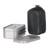 ATiAP Titanium Bento Lunch Box Set Mess Kit with Lid Handle Bag 1200ML 800ML with Airtight Lid Seal and Cover Foldable Handle view 4