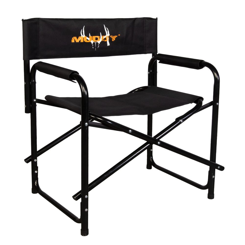 Muddy Directors Foldable Ground Chair with Built-in Arm Rests for Blind Hunting or Tailgating, Wide Design for a Comfortable Fit