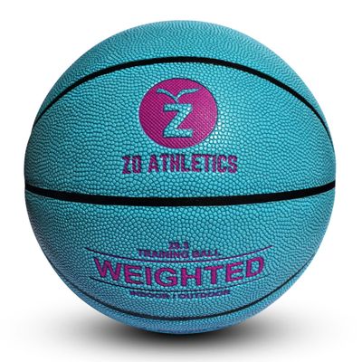 Zo Athletics Weighted Basketball - Workout Included on The 3lb Heavy Basketball for Training and Dribbling Drills - Training Equipment for Adults and Youth (Teal)