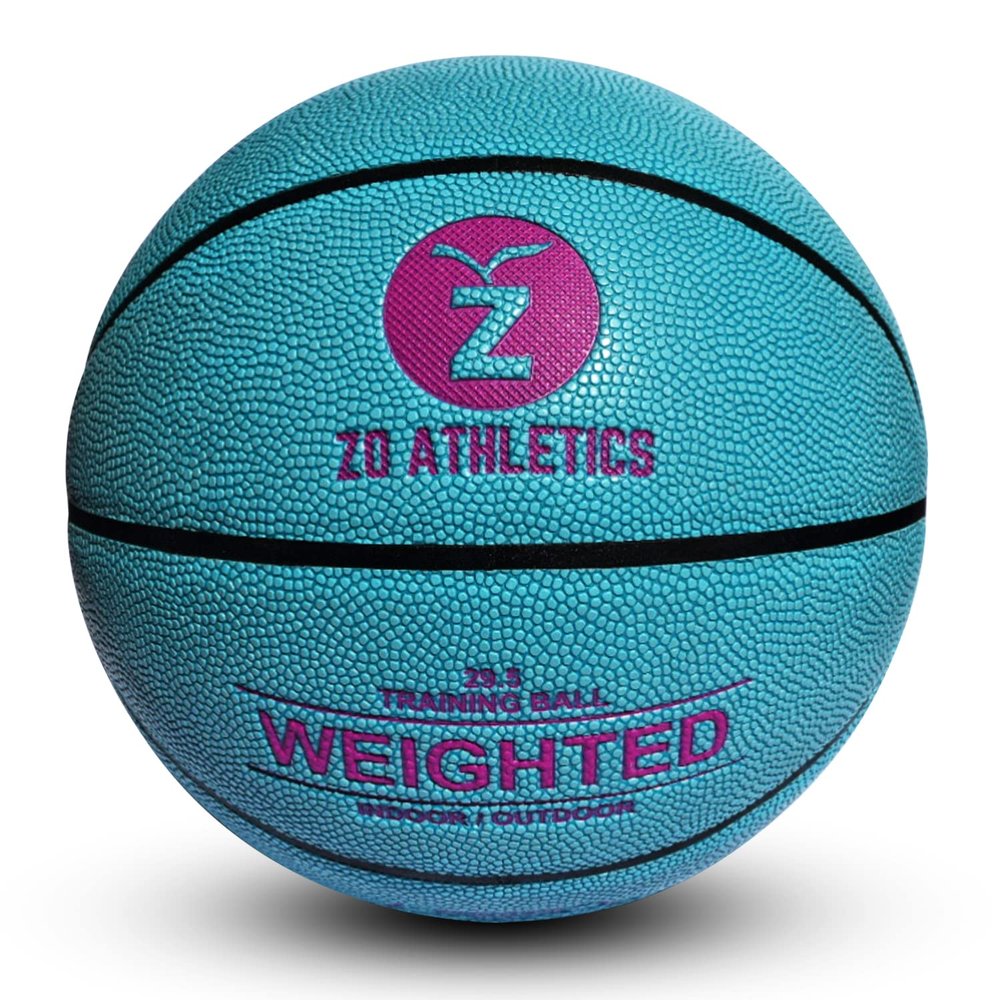 Zo Athletics Weighted Basketball - Workout Included on The 3lb Heavy Basketball for Training and Dribbling Drills - Training Equipment for Adults and Youth (Teal)