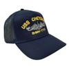 USS Cheyenne 773 Boat Ship Baseball Cap Blue Mesh Snapback 3.5 inch Profile Cotton Front Panel view 2