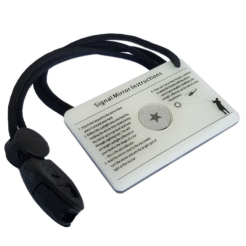Coopers Bay Emergency Signaling Mirror with Targeting Star for Hiking, Backpacking, Kayaking, Boating