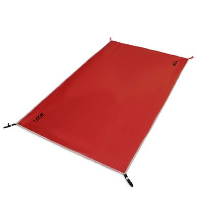 Near Zero 2-Person Tent Footprint, Waterproof Ultralight Camping Tarp, 6 oz 20D Ripstop Nylon Ground Sheet for Backpacking & Hiking, Buckle Clips, Carry Bag Included, Red (7 x 4.2 ft)