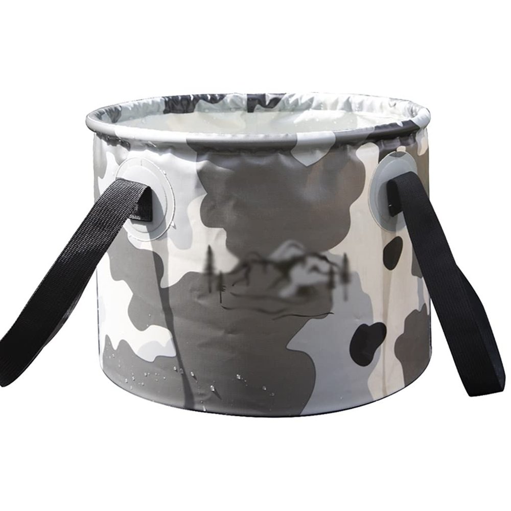 Collapsible Bucket 5 Gallon, Multifunctional Portable Collapsible Fishing Bucket, Wash Basin Folding Bucket, Water Container for Fishing, Camping, Gardening (Color : Camouflage)