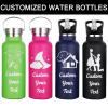Personalized Water Bottles Bulk for Kids Women Men Engraved Name Text,Custom Insulated Water Bottle with Straw - 26oz/12oz view 3