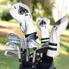 Barudan Golf 3pcs Ace of Spade Driver, Fairway Wood & Hybrid Head Covers - White (PU) Leather view 2