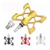 XIWALAI Quick Release Pedals Widening Anti-Slip Ultra Light Aluminum Alloy DU Sealed Bearings Folding Bicycle Pedals MTB Bicycle Parts (Color : Gold one Pair) view 2