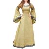 XUNRYAN Women's Maxi Dresses Pirate Peasant Dress Medieval Costume Victorian Gothic Witch Retro Renaissance Dress Long Brown view 1