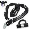 AKM Motorcycle Lock Chain Lock Anti-Theft 6.56ft/250cm Super Long Durable 12mm Thick Bike Chain Lock with 4 Keys Security 16mm U Lock,for Motorcycles,Containers,Trailers,ATV view 1