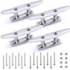 Boat Cleat Open Base Boat Cleat, Dock Cleat All 316 Stainless Steel Boat Mooring Accessories, Include Installation Accessories Screws (4 inch-4PCS) view 1