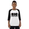 Big Brother Baby Announcement Shirt for Soon to Be Big Brother - Youth Baseball Shirt White/Black view 1