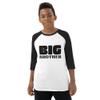Big Brother Baby Announcement Shirt for Soon to Be Big Brother - Youth Baseball Shirt White/Black view 2