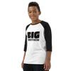 Big Brother Baby Announcement Shirt for Soon to Be Big Brother - Youth Baseball Shirt White/Black view 4