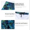 K898 Men's Square Leg Swimming Jammer Shorts UPF50+,Men Swimsuit Swim Jammers Fabric Shape Retention (Blue Wavy Green,M) view 4