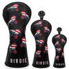 Golf Head Covers Driver Cover 3 Wood Headcover Hybrid Head Covers Embroidery USA American Flag Birdie Design Golf Club Headcovers Leather Wood Head Cover (3pcs(DR+FW+UT)-Black) view 1