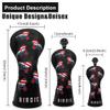 Golf Head Covers Driver Cover 3 Wood Headcover Hybrid Head Covers Embroidery USA American Flag Birdie Design Golf Club Headcovers Leather Wood Head Cover (3pcs(DR+FW+UT)-Black) view 3