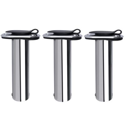 3Pcs 316 Stainless Steel Fishing Rod Holders, 90 Degree Heavy Duty Flush Mount Sunshine Resistant Rod Holders for Marine Yacht Boat