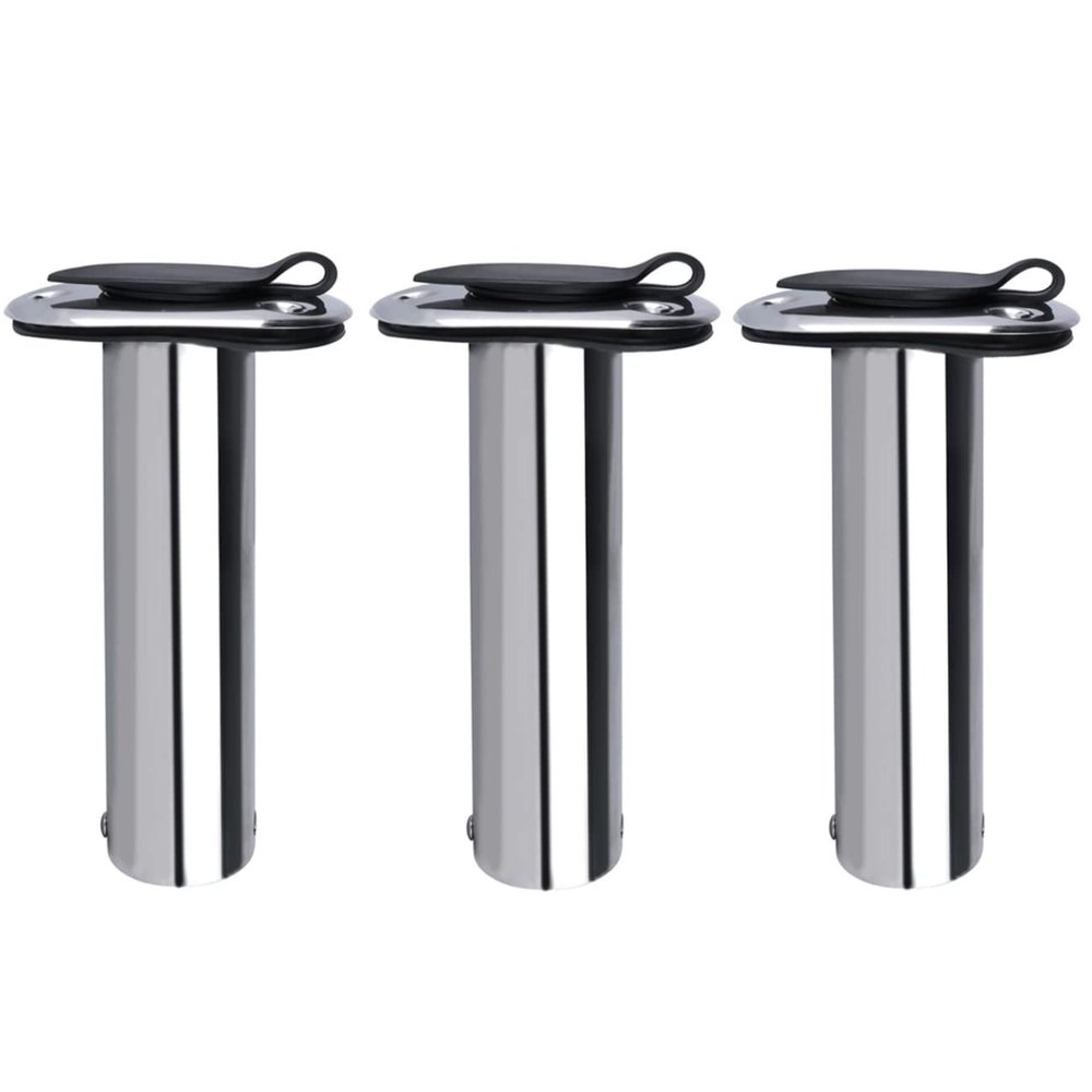 3Pcs 316 Stainless Steel Fishing Rod Holders, 90 Degree Heavy Duty Flush Mount Sunshine Resistant Rod Holders for Marine Yacht Boat
