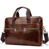 Business [men's briefcase] men's real-leather bag portfolio 14-inch computer bag men's portable one-shoulder men view 1