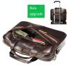 Business [men's briefcase] men's real-leather bag portfolio 14-inch computer bag men's portable one-shoulder men view 3