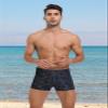 K898 Men's Square Leg Swimming Jammer Shorts UPF50+,Men Swimsuit Swim Jammers Fabric Shape Retention (Black Camo,S) view 3
