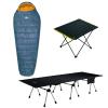 iClimb 1 Folding Table and 1 3M Thinsulate Insulation Sleeping Bag and 1 Two Heights Super Easy Assemble Cot Bundle, Ultralight Compact for Single Adult Backpacking Camping Hiking Motorcycling Outdoor view 1