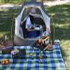 iClimb 1 Mini Folding Table and 1 3M Thinsulate Insulation Sleeping Bag Bundle, Ultralight Compact for Solo Adult Backpacking Camping Hiking Motorcycling Outdoor Indoor view 3
