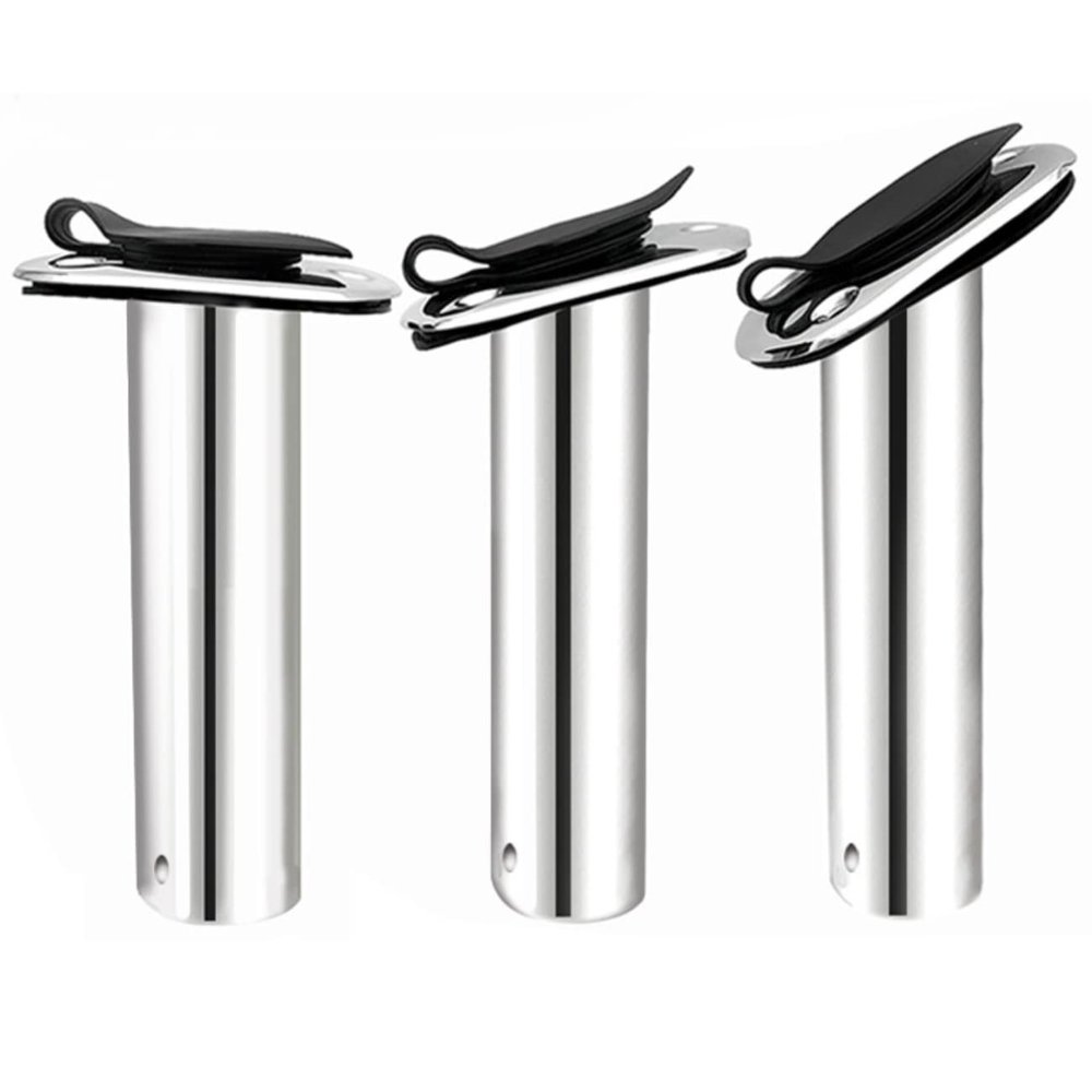3Pcs 316 Stainless Steel Fishing Rod Holders, 15 30 90 Degree Heavy Duty Flush Mount Sunshine Resistant Rod Holders for Marine Yacht Boat