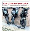 AKM Motorcycle Lock 8.2ft/250cmx10mm Thick Anti-Theft Heavy Duty Chain Locks with 4 Keys Security 16mm U Lock Disc Lock,Super Long Durable Bike Chain Lock for Motorcycles,Containers,Trailers view 4