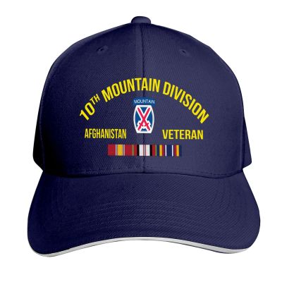 10th Mountain Division Afghanistan Veteran Baseball Cap Sandwich Caps Adjustable Dad Hat Cap Navy