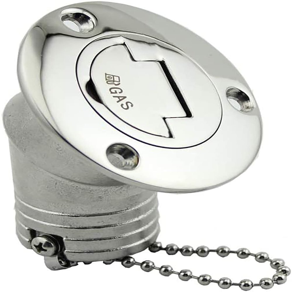 TANFEI 316 Stainless Steel Marine Boat Deck Fuel Filler Keyless Cap for Boat Yacht (2 inch (50mm))